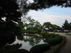 Curved walk around pond